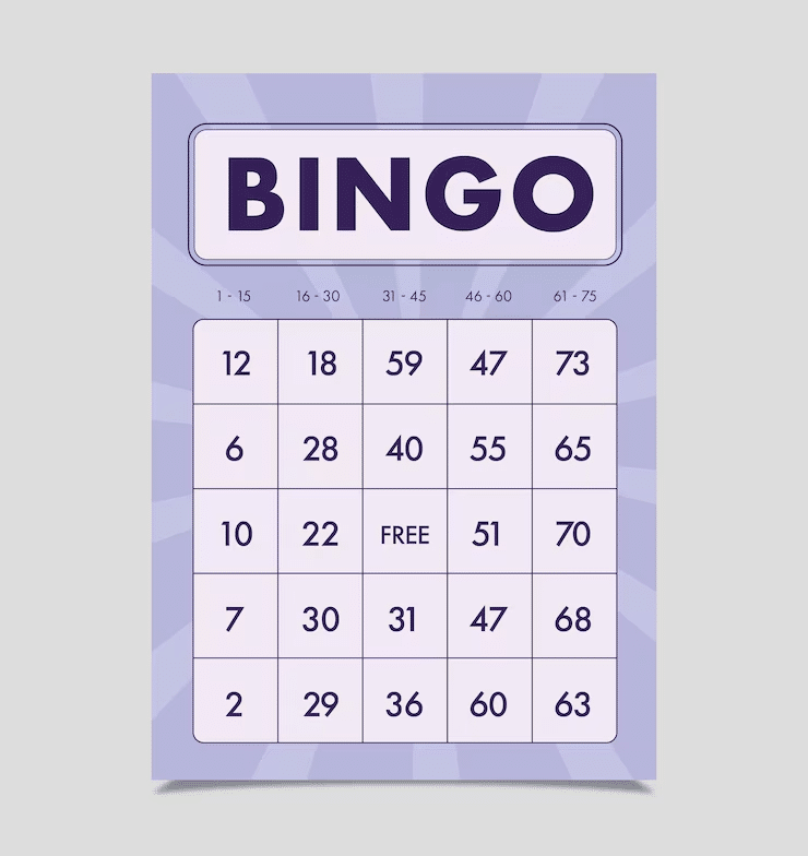 how to play bingo - sample bingo card