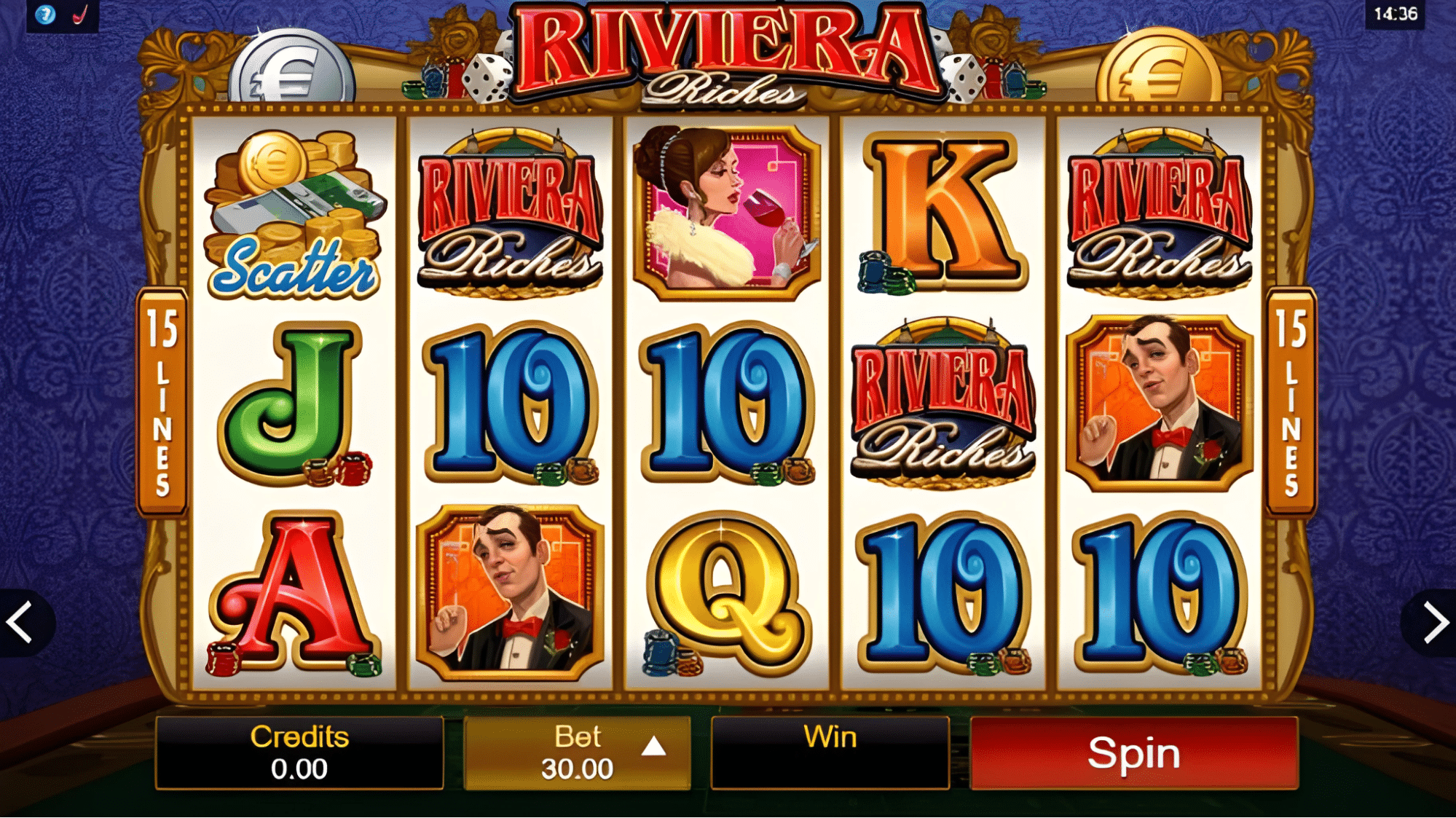 riviera riches slot graphics